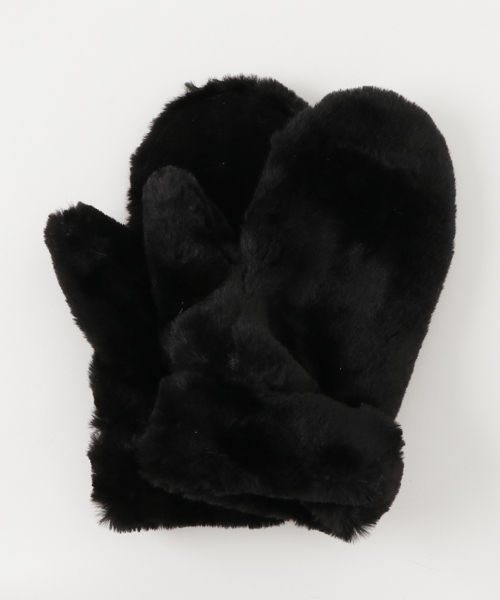 RODEO CROWNS WIDE BOWL（ロデオクラウンズワイドボウル）の「フェイクファーミトン（手袋・レディース・ベージュ/グレー/ピンク/ホワイト系その他/ブラック・FREE）」の3枚目の写真