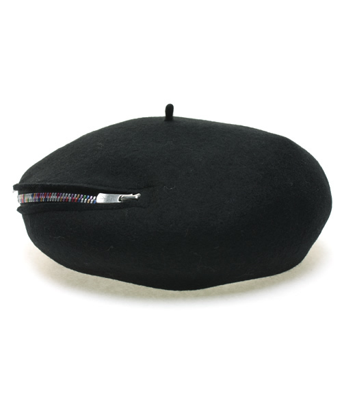 BEAMS（ビームス）の「BEAMS / ZIPベレー（ハンチング/ベレー帽・メンズ・チャコールグレー/ブラック系その他/ブラック/パープル・ONE SIZE）」の3枚目の写真