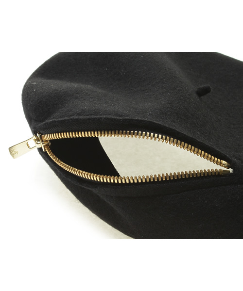 BEAMS（ビームス）の「BEAMS / ZIPベレー（ハンチング/ベレー帽・メンズ・チャコールグレー/ブラック系その他/ブラック/パープル・ONE SIZE）」の9枚目の写真