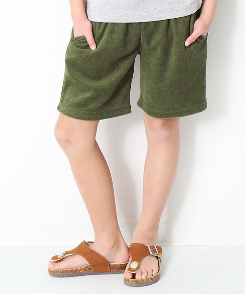 devirock（デビロック）の「無地ベーシックパイル地ハーフパンツ（その他パンツ・キッズ・ネイビー/杢グレー/ブルー/ブラック/レッド系その他/カーキ・100cm/130cm/160cm/150cm/120cm/110cm/140cm）」の3枚目の写真