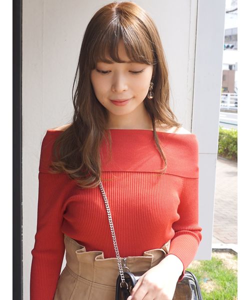 Mercuryduo マーキュリーデュオ の 衿付オフショルリブニット ニット セーター Wear