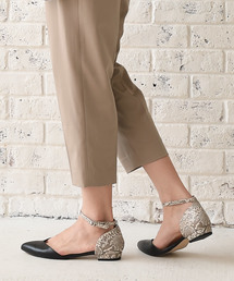 Luz Llena | [made in JAPAN]パイソン柄コンビポインテッドトゥセパレートパンプス(パンプス)