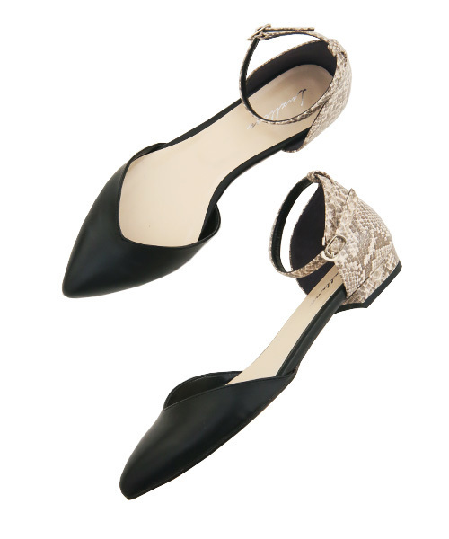 Luz Llena（ラズレナ）の「[made in JAPAN]パイソン柄コンビポインテッドトゥセパレートパンプス（パンプス・レディース・グリーン/ダークベージュ/ブラック・24.0cm/23.0cm/23.5cm/22.5cm/24.5cm）」の10枚目の写真
