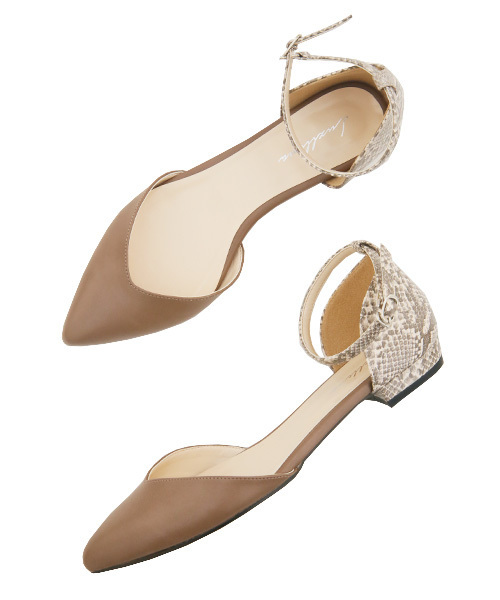 Luz Llena（ラズレナ）の「[made in JAPAN]パイソン柄コンビポインテッドトゥセパレートパンプス（パンプス・レディース・グリーン/ダークベージュ/ブラック・24.0cm/23.0cm/23.5cm/22.5cm/24.5cm）」の11枚目の写真