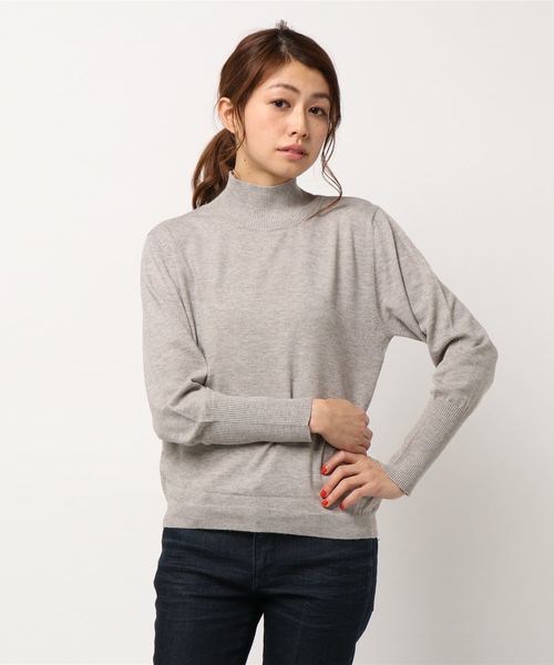 RIVE DROITE（リヴドロワ）の「ロングリブスリーブハイネックニット（ニット/セーター・レディース・ライトグレー/ネイビー/ピンク/ミント/ライトベージュ・FREE）」の12枚目の写真