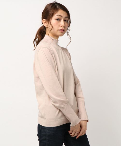 RIVE DROITE（リヴドロワ）の「ロングリブスリーブハイネックニット（ニット/セーター・レディース・ライトグレー/ネイビー/ピンク/ミント/ライトベージュ・FREE）」の11枚目の写真