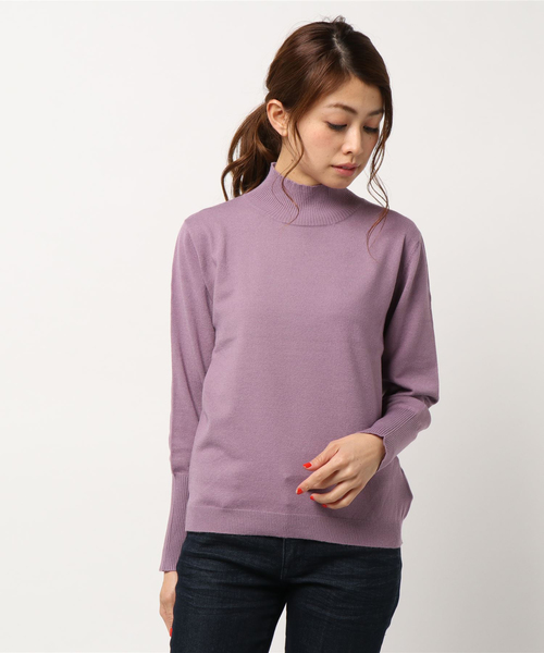 RIVE DROITE（リヴドロワ）の「ロングリブスリーブハイネックニット（ニット/セーター・レディース・ライトグレー/ネイビー/ピンク/ミント/ライトベージュ・FREE）」の8枚目の写真