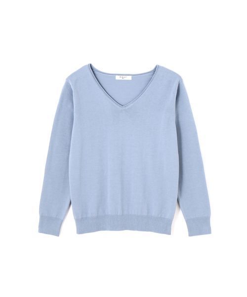 NATURAL BEAUTY BASIC（ナチュラルビューティーベーシック）の「◆ファイン天竺Vネックニット（ニット/セーター・レディース・ホワイト系その他/ブルー/グレー/レッド/ブラック/ネイビー・MEDIUM）」の11枚目の写真