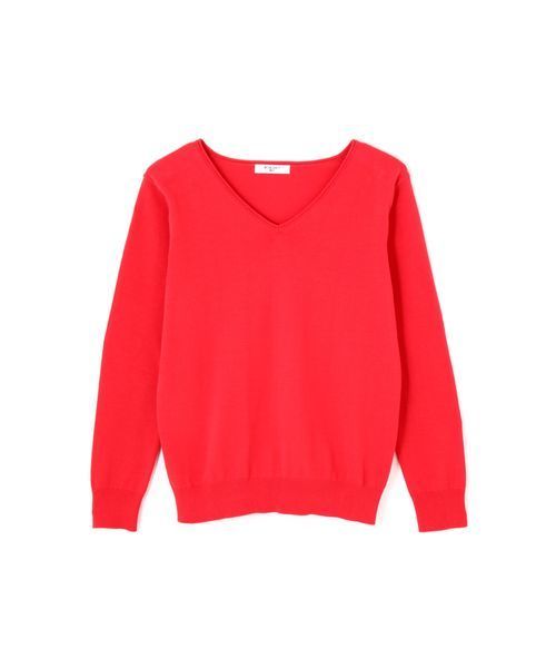 NATURAL BEAUTY BASIC（ナチュラルビューティーベーシック）の「◆ファイン天竺Vネックニット（ニット/セーター・レディース・ホワイト系その他/ブルー/グレー/レッド/ブラック/ネイビー・MEDIUM）」の15枚目の写真