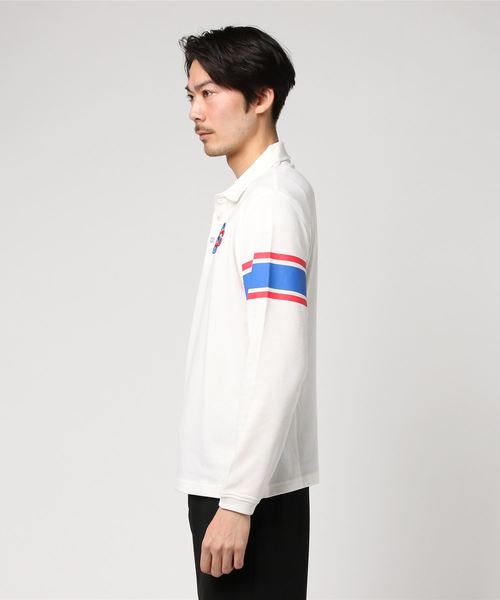Champion(チャンピオン)の「【Champion/チャンピオン】メンズ ストレッチロングスリーブポロシャツ(ポロシャツ・メンズ・ネイビー/サックスブルー/グレー/ベージュ/オフホワイト・X-LARGE/LARGE/MEDIUM)」の6枚目の写真