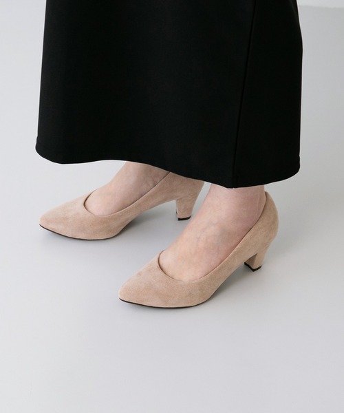 menue（メヌエ）の「freely(フリーリー)  幅広 4e ポインテッドトゥ 6cmヒール チャンキーヒール 太ヒール パンプス（パンプス・レディース・ピンクベージュ/ブラウン/ブラック系その他/ホワイト/ブラック/ブラウン系その他/スモークピンク/ライトグレー/ブルー/ブラック系その他2/グレイッシュベージュ/アイボリー/グレー/レンガ/ブラック系その他3/ピンク系その他/レッド系その他/ブルー系その他/ベージュ/ブラック系その他4/ブラウン系その他2/パイソン/シルバー/ラベンダー/グレー系その他・22.5cm/23.5cm/21.5cm/25.5cm/22.0cm/23.0cm/25.0cm/24.5cm/24.0cm/26.0cm/27.0cm/26.5cm/23cm/22cm/27cm/25cm/26cm/24cm）」の14枚目の写真