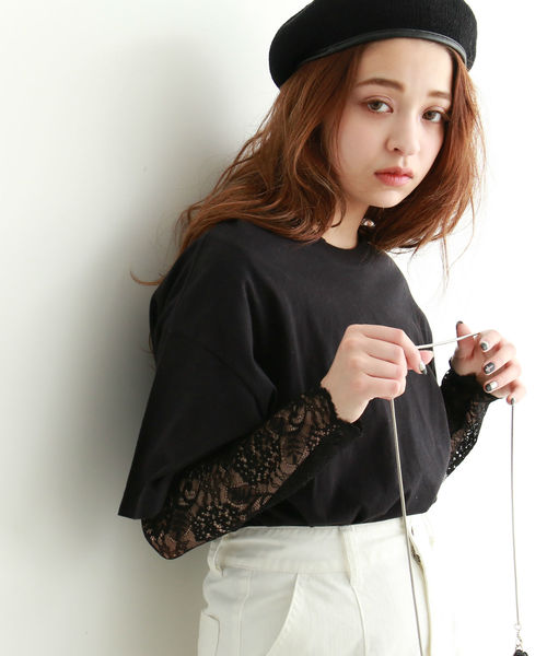 FREE'S MART（フリーズマート）の「スカラップカラーレースカットソー（Tシャツ/カットソー・レディース・ブラック/ホワイト/ピンク・FREE）」の7枚目の写真