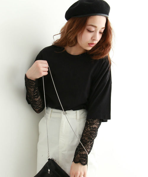 FREE'S MART（フリーズマート）の「スカラップカラーレースカットソー（Tシャツ/カットソー・レディース・ブラック/ホワイト/ピンク・FREE）」の8枚目の写真