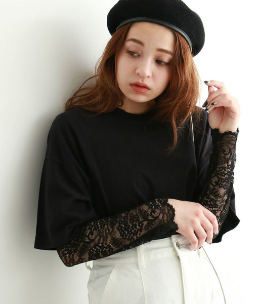 FREE'S MART（フリーズマート）の「スカラップカラーレースカットソー（Tシャツ/カットソー・レディース・ブラック/ホワイト/ピンク・FREE）」の9枚目の写真