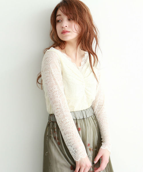 FREE'S MART（フリーズマート）の「スカラップカラーレースカットソー（Tシャツ/カットソー・レディース・ブラック/ホワイト/ピンク・FREE）」の12枚目の写真