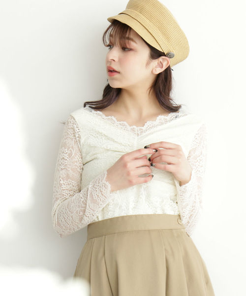 FREE'S MART（フリーズマート）の「スカラップカラーレースカットソー（Tシャツ/カットソー・レディース・ブラック/ホワイト/ピンク・FREE）」の21枚目の写真