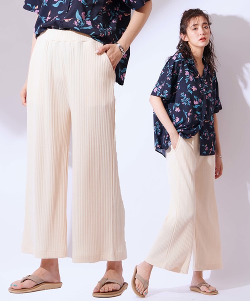 CIAOPANIC（チャオパニック）の「ランダムテレコワイドパンツ（その他パンツ・レディース・アイボリー/チャコールグレー・FREE）」の2枚目の写真