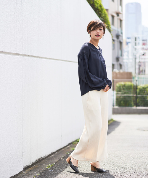 CIAOPANIC（チャオパニック）の「ランダムテレコワイドパンツ（その他パンツ・レディース・アイボリー/チャコールグレー・FREE）」の17枚目の写真