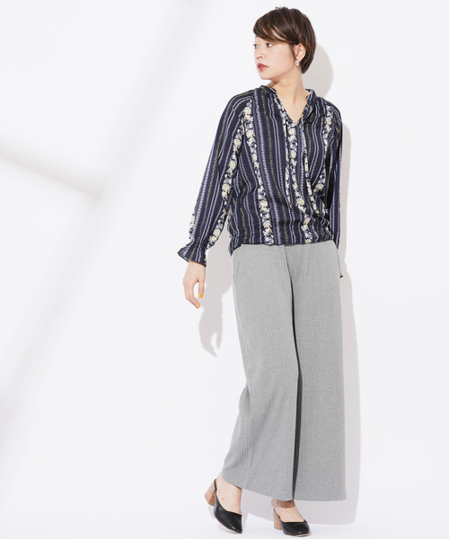 CIAOPANIC（チャオパニック）の「ランダムテレコワイドパンツ（その他パンツ・レディース・アイボリー/チャコールグレー・FREE）」の13枚目の写真