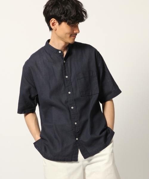 GLOBAL WORK（グローバルワーク）の「パナマバンドカラーシャツ/797219（シャツ/ブラウス・メンズ・ホワイト/ネイビー/イエロー/グリーン・SMALL/MEDIUM/LARGE/X-LARGE）」の3枚目の写真