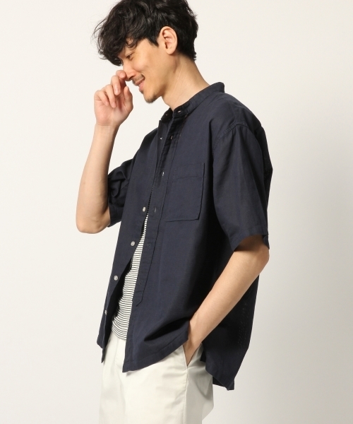 GLOBAL WORK（グローバルワーク）の「パナマバンドカラーシャツ/797219（シャツ/ブラウス・メンズ・ホワイト/ネイビー/イエロー/グリーン・SMALL/MEDIUM/LARGE/X-LARGE）」の9枚目の写真