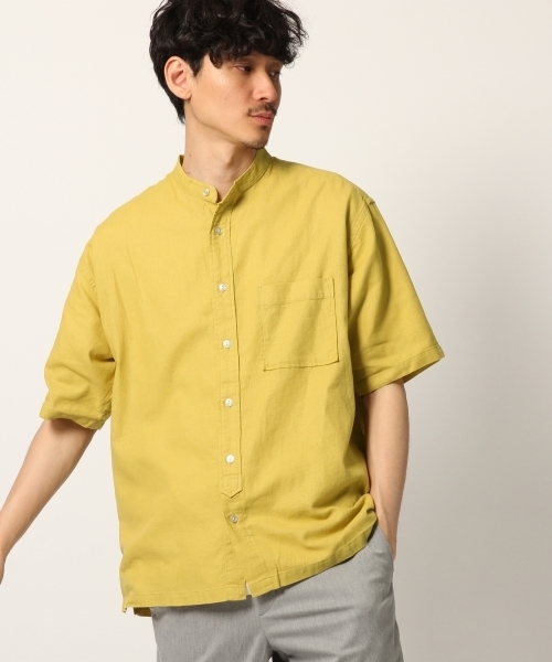 GLOBAL WORK（グローバルワーク）の「パナマバンドカラーシャツ/797219（シャツ/ブラウス・メンズ・ホワイト/ネイビー/イエロー/グリーン・SMALL/MEDIUM/LARGE/X-LARGE）」の10枚目の写真