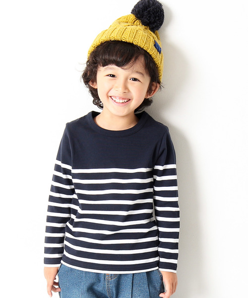 devirock(デビロック)の「パネルボーダークルーネック長袖Tシャツ(Tシャツ/カットソー・キッズ・ブルー系その他/ブルー系その他2/ブラック系その他/ホワイト系その他2/ホワイト系その他・100cm/110cm/120cm/130cm/140cm/150cm/160cm)」の5枚目の写真