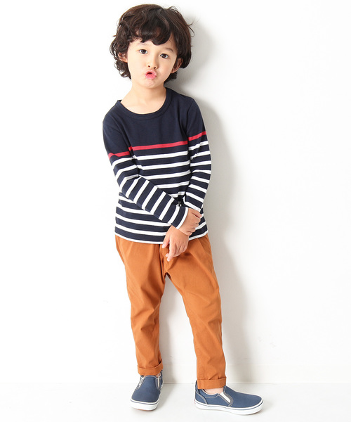 devirock(デビロック)の「パネルボーダークルーネック長袖Tシャツ(Tシャツ/カットソー・キッズ・ブルー系その他/ブルー系その他2/ブラック系その他/ホワイト系その他2/ホワイト系その他・100cm/110cm/120cm/130cm/140cm/150cm/160cm)」の9枚目の写真