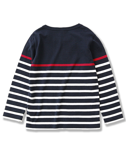 devirock(デビロック)の「パネルボーダークルーネック長袖Tシャツ(Tシャツ/カットソー・キッズ・ブルー系その他/ブルー系その他2/ブラック系その他/ホワイト系その他2/ホワイト系その他・100cm/110cm/120cm/130cm/140cm/150cm/160cm)」の11枚目の写真