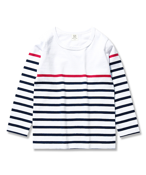 devirock(デビロック)の「パネルボーダークルーネック長袖Tシャツ(Tシャツ/カットソー・キッズ・ブルー系その他/ブルー系その他2/ブラック系その他/ホワイト系その他2/ホワイト系その他・100cm/110cm/120cm/130cm/140cm/150cm/160cm)」の16枚目の写真