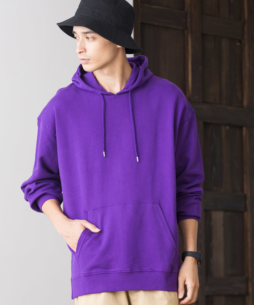 WEGO（ウィゴー）の「WEGO/サイドスリットカラープルパーカー（パーカー・メンズ・ダークグリーン/ライトパープル/ブラウン/ライトピンク/ブラック/ワイン/ホワイト/イエロー/レッド/パープル/ピンク/杢グレー・MEDIUM/X-SMALL/SMALL/LARGE）」の7枚目の写真