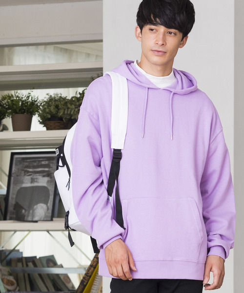 WEGO（ウィゴー）の「WEGO/サイドスリットカラープルパーカー（パーカー・メンズ・ダークグリーン/ライトパープル/ブラウン/ライトピンク/ブラック/ワイン/ホワイト/イエロー/レッド/パープル/ピンク/杢グレー・MEDIUM/X-SMALL/SMALL/LARGE）」の8枚目の写真