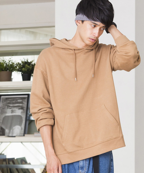 WEGO（ウィゴー）の「WEGO/サイドスリットカラープルパーカー（パーカー・メンズ・ダークグリーン/ライトパープル/ブラウン/ライトピンク/ブラック/ワイン/ホワイト/イエロー/レッド/パープル/ピンク/杢グレー・MEDIUM/X-SMALL/SMALL/LARGE）」の5枚目の写真