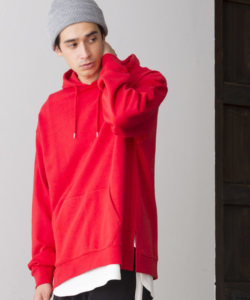 WEGO（ウィゴー）の「WEGO/サイドスリットカラープルパーカー（パーカー・メンズ・ダークグリーン/ライトパープル/ブラウン/ライトピンク/ブラック/ワイン/ホワイト/イエロー/レッド/パープル/ピンク/杢グレー・MEDIUM/X-SMALL/SMALL/LARGE）」の12枚目の写真