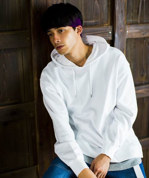 WEGO（ウィゴー）の「WEGO/サイドスリットカラープルパーカー（パーカー・メンズ・ダークグリーン/ライトパープル/ブラウン/ライトピンク/ブラック/ワイン/ホワイト/イエロー/レッド/パープル/ピンク/杢グレー・MEDIUM/X-SMALL/SMALL/LARGE）」の2枚目の写真