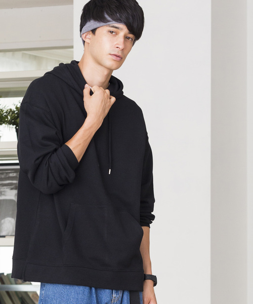 WEGO（ウィゴー）の「WEGO/サイドスリットカラープルパーカー（パーカー・メンズ・ダークグリーン/ライトパープル/ブラウン/ライトピンク/ブラック/ワイン/ホワイト/イエロー/レッド/パープル/ピンク/杢グレー・MEDIUM/X-SMALL/SMALL/LARGE）」の3枚目の写真