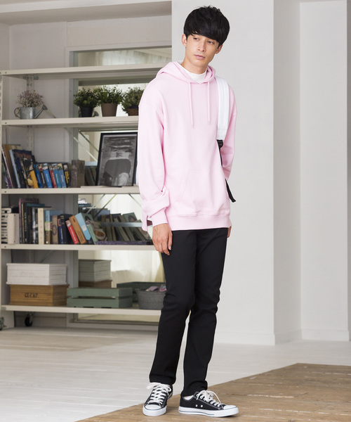 WEGO（ウィゴー）の「WEGO/サイドスリットカラープルパーカー（パーカー・メンズ・ダークグリーン/ライトパープル/ブラウン/ライトピンク/ブラック/ワイン/ホワイト/イエロー/レッド/パープル/ピンク/杢グレー・MEDIUM/X-SMALL/SMALL/LARGE）」の21枚目の写真