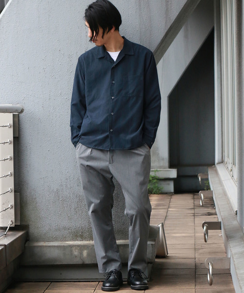 Confirm（コンファーム）の「Confirm / コンファーム フェイクスエードオープンカラーシャツ（シャツ/ブラウス・メンズ・ネイビー/ブラック/ベージュ/キャメル・M/L）」の7枚目の写真