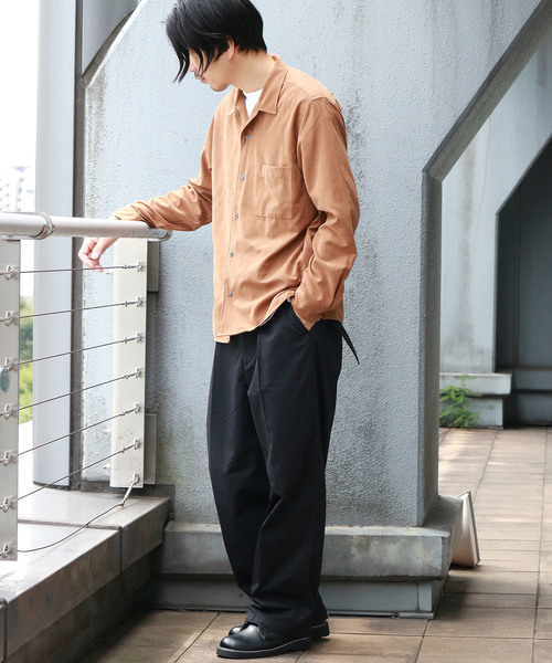 Confirm（コンファーム）の「Confirm / コンファーム フェイクスエードオープンカラーシャツ（シャツ/ブラウス・メンズ・ネイビー/ブラック/ベージュ/キャメル・M/L）」の8枚目の写真