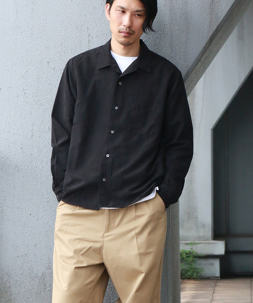 Confirm（コンファーム）の「Confirm / コンファーム フェイクスエードオープンカラーシャツ（シャツ/ブラウス・メンズ・ネイビー/ブラック/ベージュ/キャメル・M/L）」の9枚目の写真