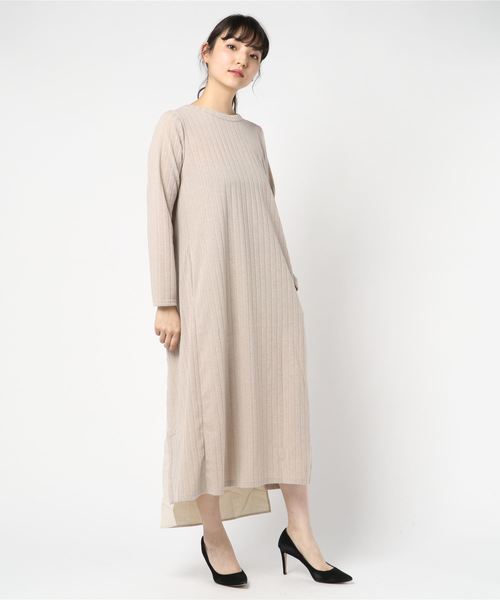 AULI(アウリィ)の「AULI Select バックリボンロングワンピース(ワンピース)」|ベージュ