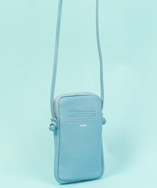 Beau're（ヴュレ）の「BEAURE ヴュレ カウレザー スマホポーチ（スマホケース/カバー・レディース・ブラック/グレー/レッド/シルバー/イエロー/ブルーグレー/キャメル/オリーブ/パープル/サックスブルー系/ホワイト/オレンジ・FREE/SMALL）」の20枚目の写真