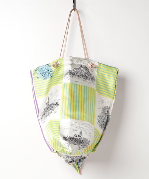 manipuri（マニプリ）の「manipuri(マニプリ)　スカーフ柄プリントトートバッグ　PRINT TOTE 2（トートバッグ・レディース・ピンク・FREE）」の3枚目の写真