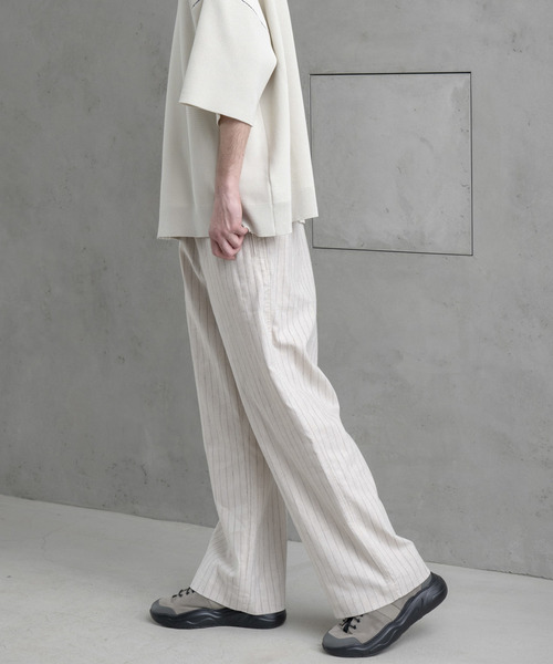 MAISON SPECIAL（メゾンスペシャル）の「リネンドライツイルストライプパジャマパンツ 【MAISON SPECIAL/メゾンスペシャル】（その他パンツ・メンズ・ホワイト/ネイビー・44/46/48）」の9枚目の写真