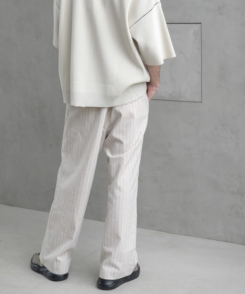 MAISON SPECIAL（メゾンスペシャル）の「リネンドライツイルストライプパジャマパンツ 【MAISON SPECIAL/メゾンスペシャル】（その他パンツ・メンズ・ホワイト/ネイビー・44/46/48）」の10枚目の写真
