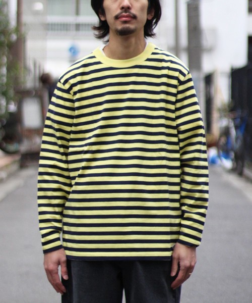 Armor lux（アルモーリュックス）の「ARMOR LUX×JS / アルモーリュクス別注 : ロングスリーブTee #（Tシャツ/カットソー・メンズ・パープル/レッド/イエロー/ブルー系その他/ブラック・MEDIUM/LARGE/SMALL）」の13枚目の写真