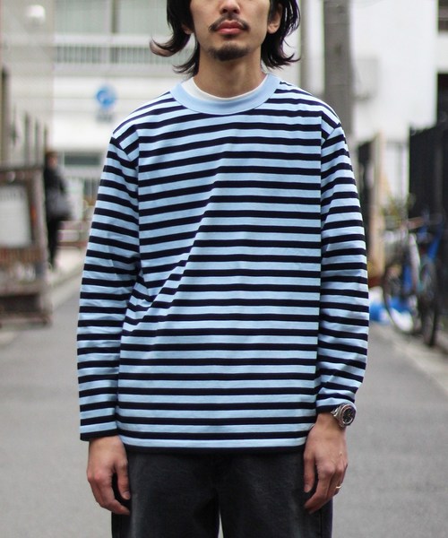 Armor lux（アルモーリュックス）の「ARMOR LUX×JS / アルモーリュクス別注 : ロングスリーブTee #（Tシャツ/カットソー・メンズ・パープル/レッド/イエロー/ブルー系その他/ブラック・MEDIUM/LARGE/SMALL）」の17枚目の写真