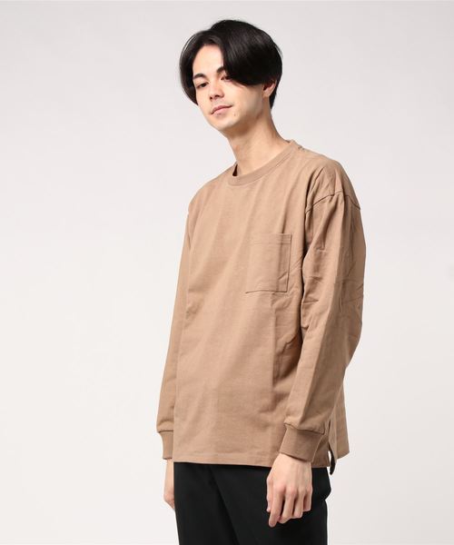 おしゃれスタ（オシャレスタ）の「ビッグシルエットクルーネックTシャツ(IR) オーバーサイズ メンズ レディース（Tシャツ/カットソー・メンズ・ホワイト/ベージュ/ブラック/パープル/パープル系その他/サックスブルー/サンドベージュ/グリーン/チャコールグレー・M/L/XL）」の14枚目の写真