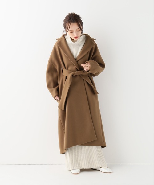 VACHEMENTダブルブレストベルテッドオーバーシルエットコート セール】【SETUP7】ベルテッドダブルチェスターオーバー