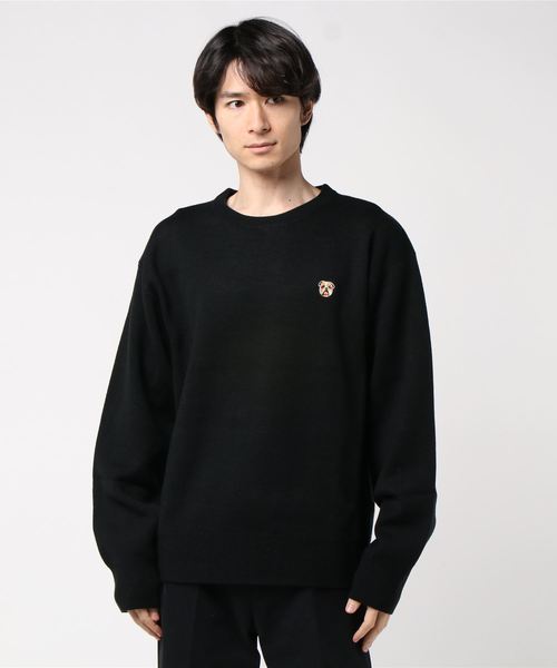 BUCCA 44(ブッカフォーティーフォー)の「【BUCCA 44】ブルドッグ刺繍クルーネックニット(ニット/セーター・メンズ・ブラック/グレー・X-LARGE/XX-LARGE/XXX-LARGE/MEDIUM/LARGE)」の4枚目の写真
